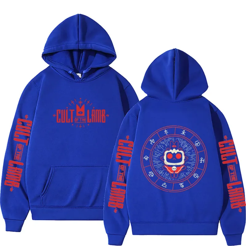 Game Cult of The Lamb Print Hoodie Lalaki Babae Vintage Fleece Cotton Pullover Hoodies Unisex Fashion Casual Oversized Streetwear