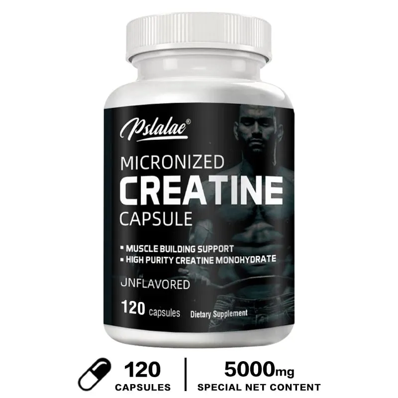 Micronized Creatine Powder (5000 Mg) Creatine Monohydrate Powder Unflavored Ketogenic Friendly Non-GMO 120 Capsules — image 9