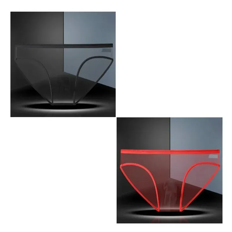 Transparent Underwear Hot Man Pants Ultra-thin Perspective Mid-rise Male Mesh Slips Homme Panties Plus Size — image 24