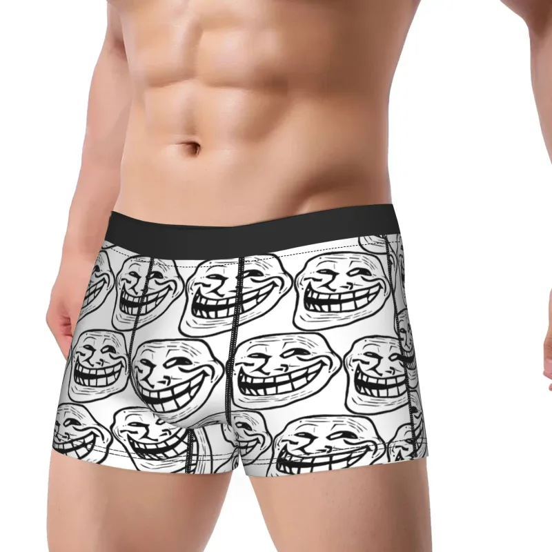 Rage Comic Trollfac Trunk Funny Anime Pouch Underwear Hot Sale Pattern Boxer Brief Comfortable Men Underpants Plus Size