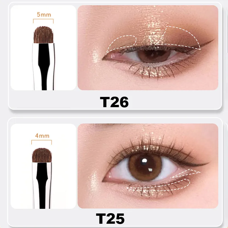4Pcs Fine Eyeshadow Brushes Smudge Precision Eyeliner Smudge Makeup Brush Eyelid Highlighter Lying Silkworm Makeup Brushes Tools — image 5
