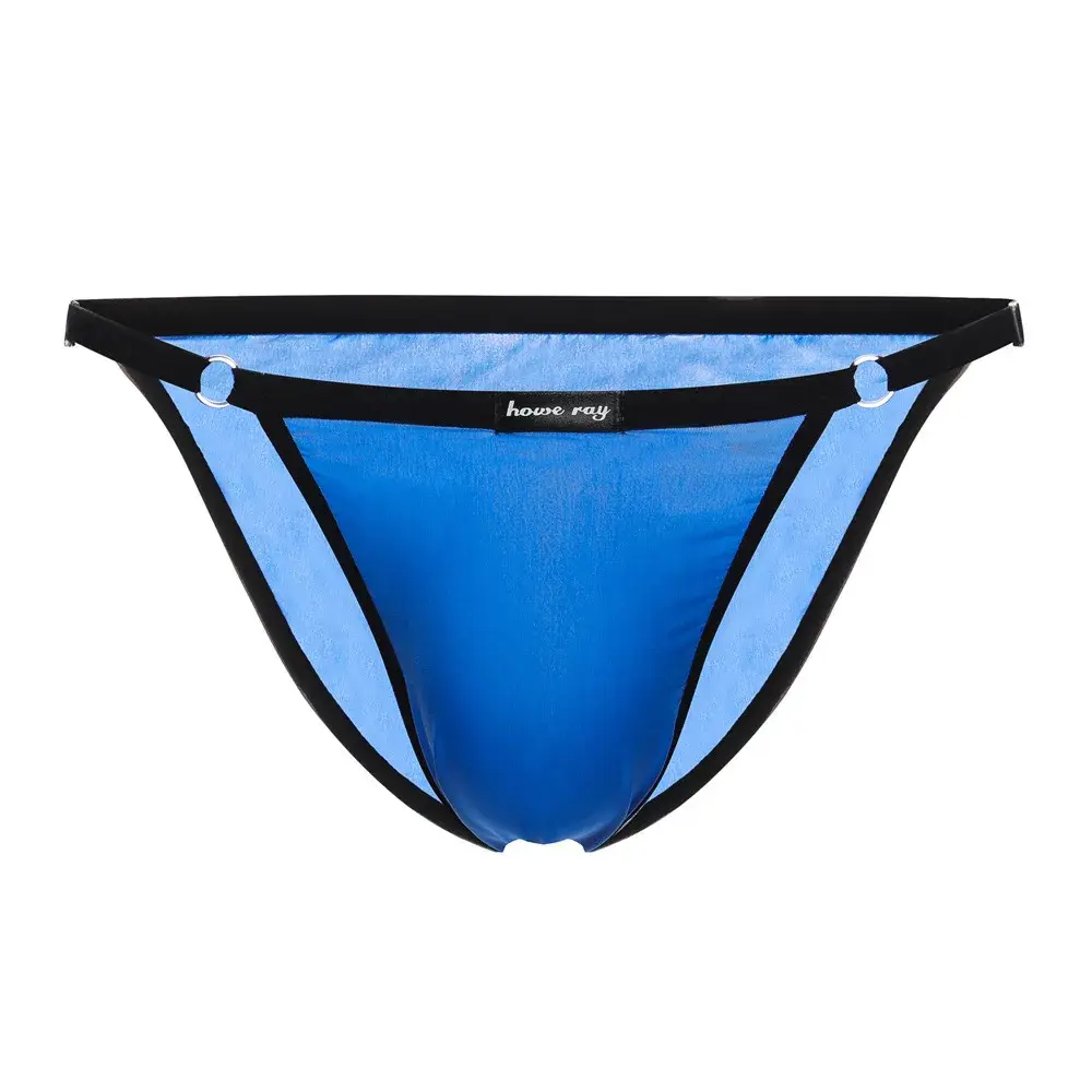 Adjustable Men's Sexy Brief Underwear Ice Silk Thin Transparent Comfort Quick Drying Mankini Gays U Convex Pouch High Fork Tanga