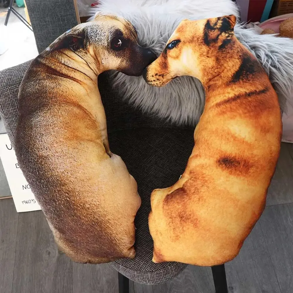 Travesseiro decorativo de animais realistas em 3D Soft Cachorro Travesseiro Almofada criativa para escritório