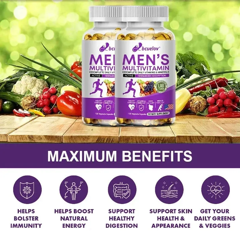 Men's Daily Multivitamin - 22 Vitamins & Minerals Dietary Supplement for Immunity Energy Digestion Skin and Overall Health