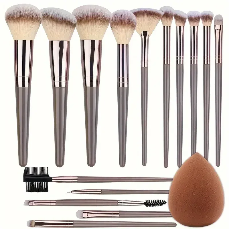 3-20PCS Makeup Brushes Set Foundation Highlighter Eyeshadow Blush Concealers Brush Female Beauty Tools Beauty Sponges Thumb Puff