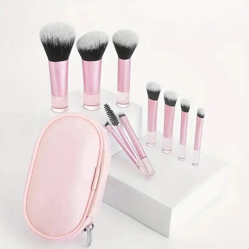 10Pcs Makeup Brushes Set With Bag Cosmetic EyeShadow Foundation Loose Powder Blush Detail Brush Blending Beauty Make Up Tools