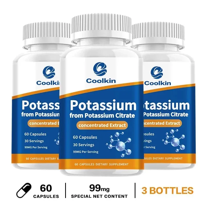 Citrate de potassium naturel – Soutient l'équilibre électrolytique et le pH normal Supplément de potassium absorbable sans OGM et sans gluten