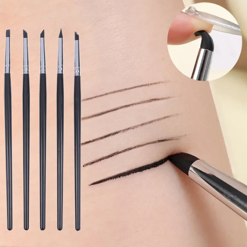 1PC Black Silicone Eyeliner Brush Blade Multi-purpose Eyebrow Lipstick Brushes Easy To Use Nail Painting Pen Eyes Shaping Makeup
