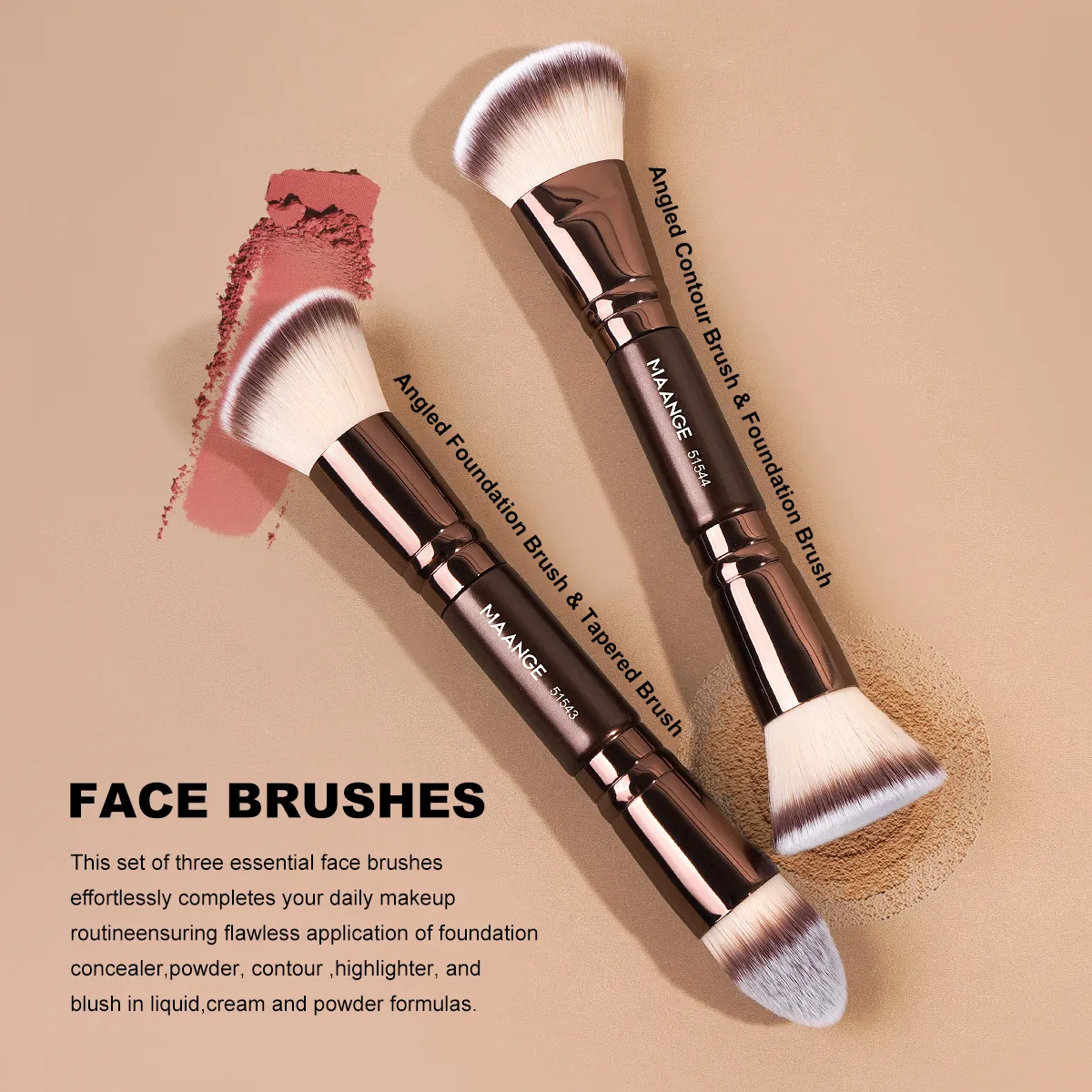21pcs Makeup Brushes Set Multi-functional Makeup Tools Foundation Brush Concealer Brush Eyeshadow Brush for Beginners — image 3