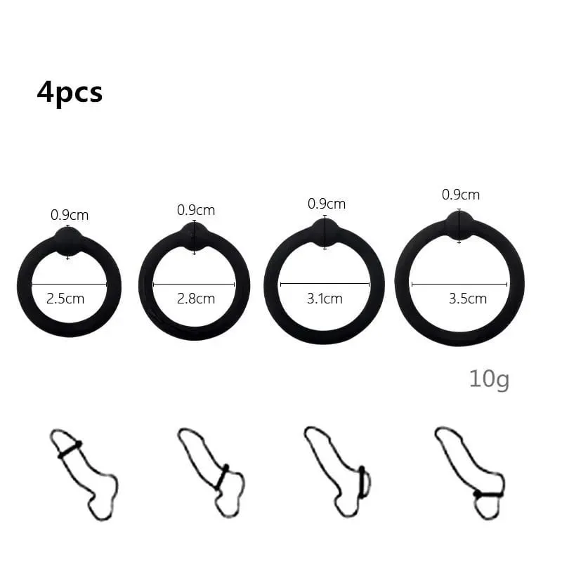2PCS Silicone Male Foreskin Corrector Resistance Ring Delay Ejaculation Penis Rings Sex Toys for Men Daily/Night Cock Ring