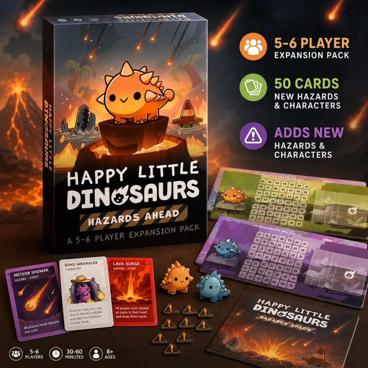 HappyLittle Dinosaurs Card Game Expansion Pack Funny StrategyParty Board GameforFamily Friends Kids and Adults English Version