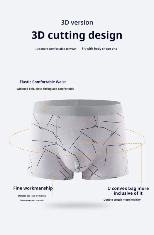 6Pcs Men's Sexy Underwear Boxers Mens Short Soft Comfortable Breathable Fashion Antibacterial Trunks Fitness Running Man Shorts