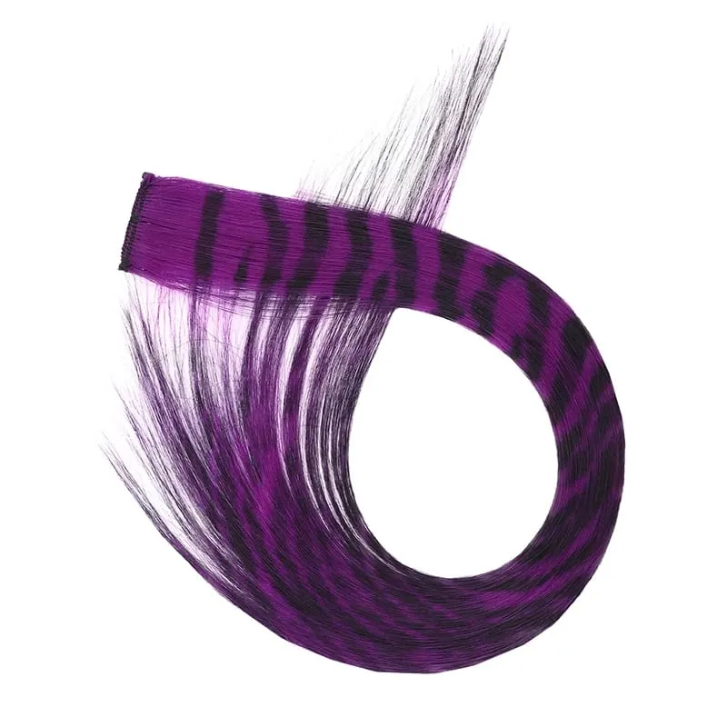 18 inch synthetic feather colored hair extensions with color integrated hair clips and wigs suitable for women's party outfits — image 8