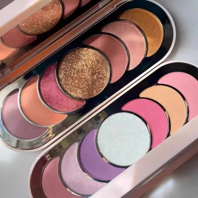 Fashion Rare Beauty 7 Color Liquid Eye Shadow Plate Pearlescent Glitter High Gloss Brightening Makeup Highlight Powder Mirror — image 4