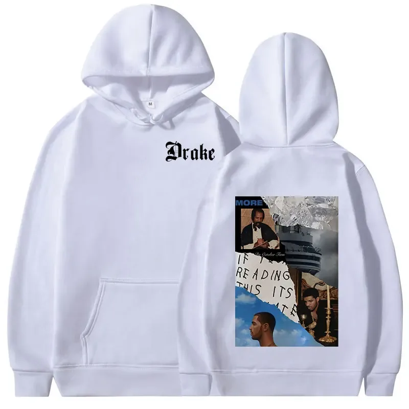 Rapper Drake Music Album Cover Graphic Hoodies Men's Fashion Hip Hop Vintage Sweatshirts Autumn/Winter Fleece Warm Pullovers Y2k