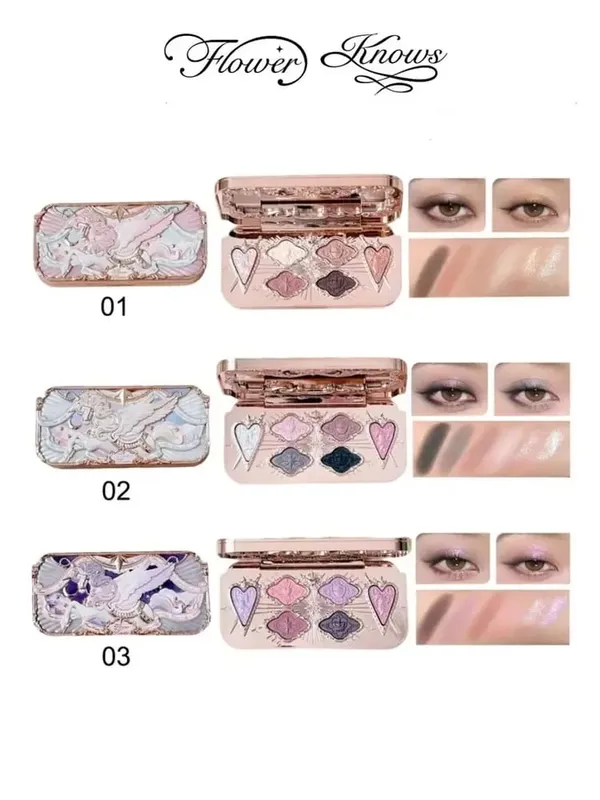 Flower Knows Knight Unicorn 10Pcs Full Makeup Set Eyeshadow Blush Lipstick Loose Powder Lip Liner Mirror Gift Box