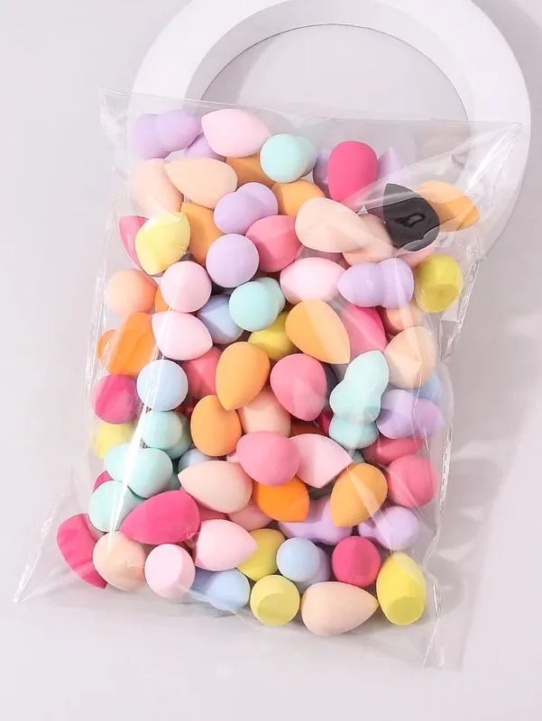 10/25/50/100-Pack Random Color & Shape Makeup Sponges Latex-Free Blending Tools for Liquid/Cream/Powder — image 9
