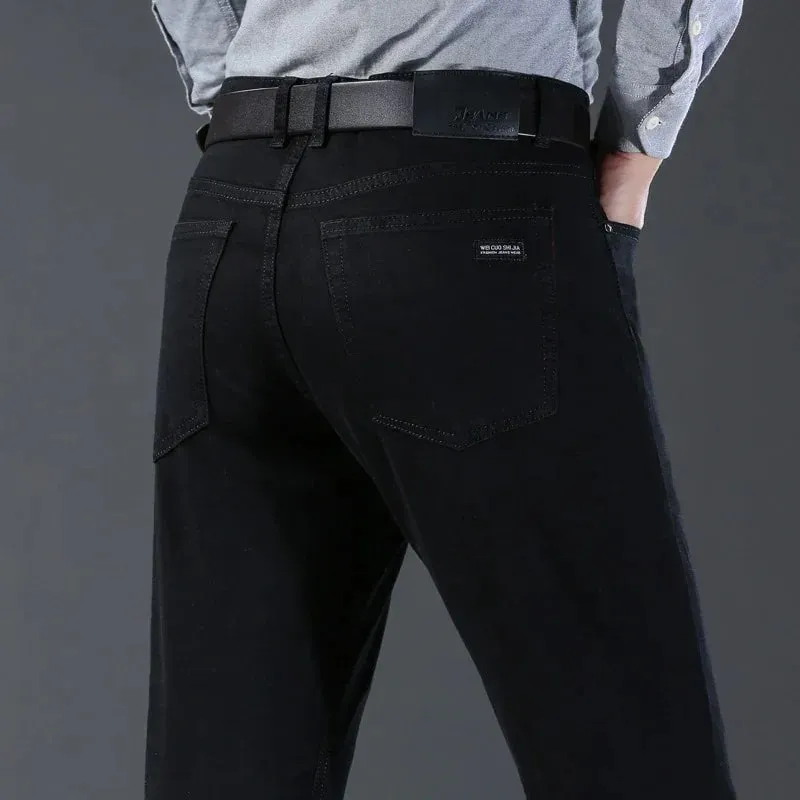 Men Classic Advanced Fashion Brand Jeans Jean Homme Man Soft Stretch Black Biker Masculino Denim Trousers Mens Pants Overalls
