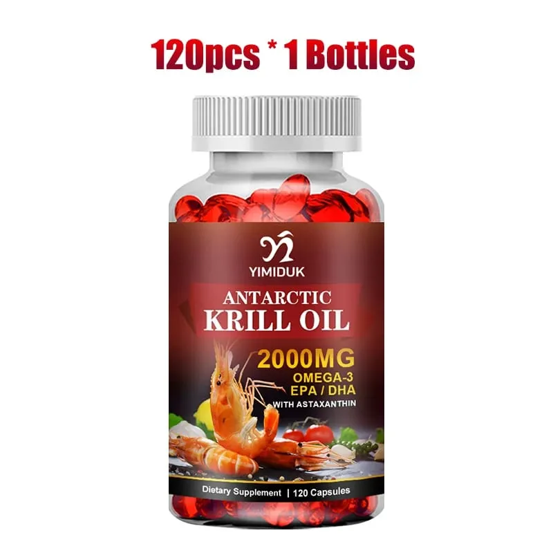 Buy 2 Get 2 Free! Krill Oil 2000mg Capsules Support Heart & Joint Health Brain Eye & Anti-Inflammatory GMP Certified Vegan