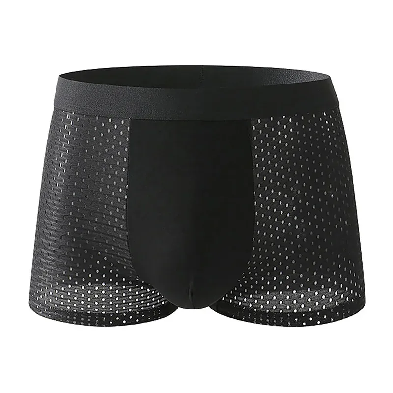 8-Pack Men's Ice Silk Mesh Boxers - Breathable Mesh, 8 Counts, Multi - Color
