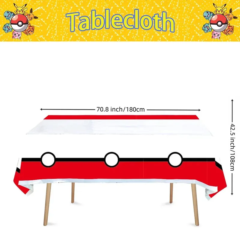 1/10Pcs Pokemon Tablecloth Birthday Decoration Disposable Tablecloth Pikachu Tablecover Kids Birthday Gifts Baby Shower Supplies