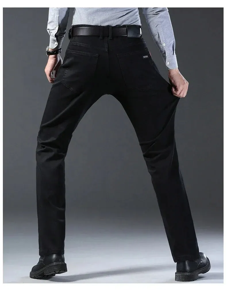 Men Classic Advanced Fashion Brand Jeans Jean Homme Man Soft Stretch Black Biker Masculino Denim Trousers Mens Pants Overalls