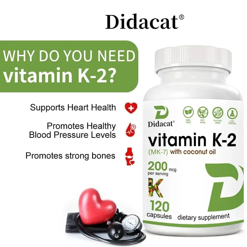 Vitamin K2 (MK-7) 200mcg Softgels Easily Absorbed Vitamin K Supplement - Bone Joint & Immune Support - Non-GMO Certified
