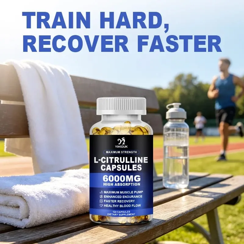 Premium L-Citrulline Capsules with High-potency Citrulline Gelatin Support Vessel Health Boost Workout Hasten Muscle Repair