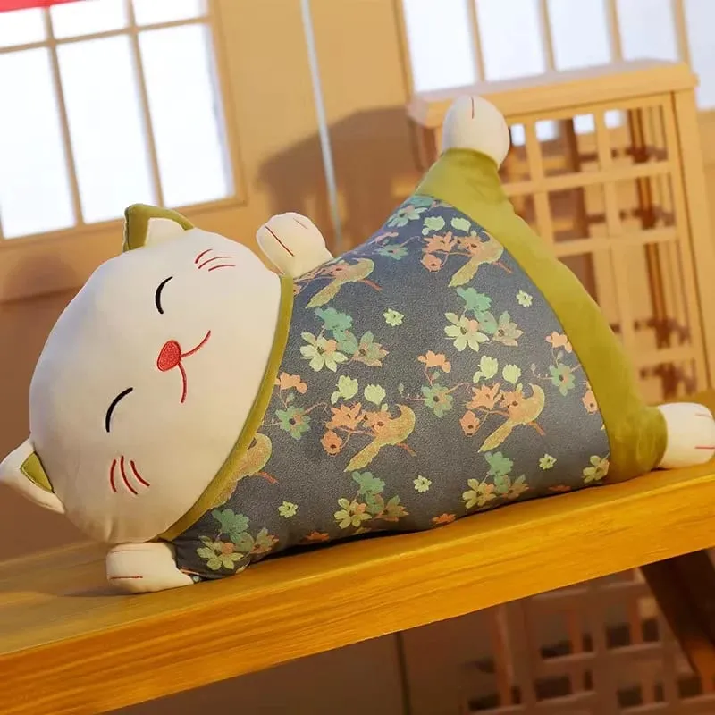 Cute Kawaii Fortune Cat Throw Pillow Blanket Dual Use Sofa Backrest Throw Pillow Office Car Seat Waist Protector Cushion Pillow — image 5