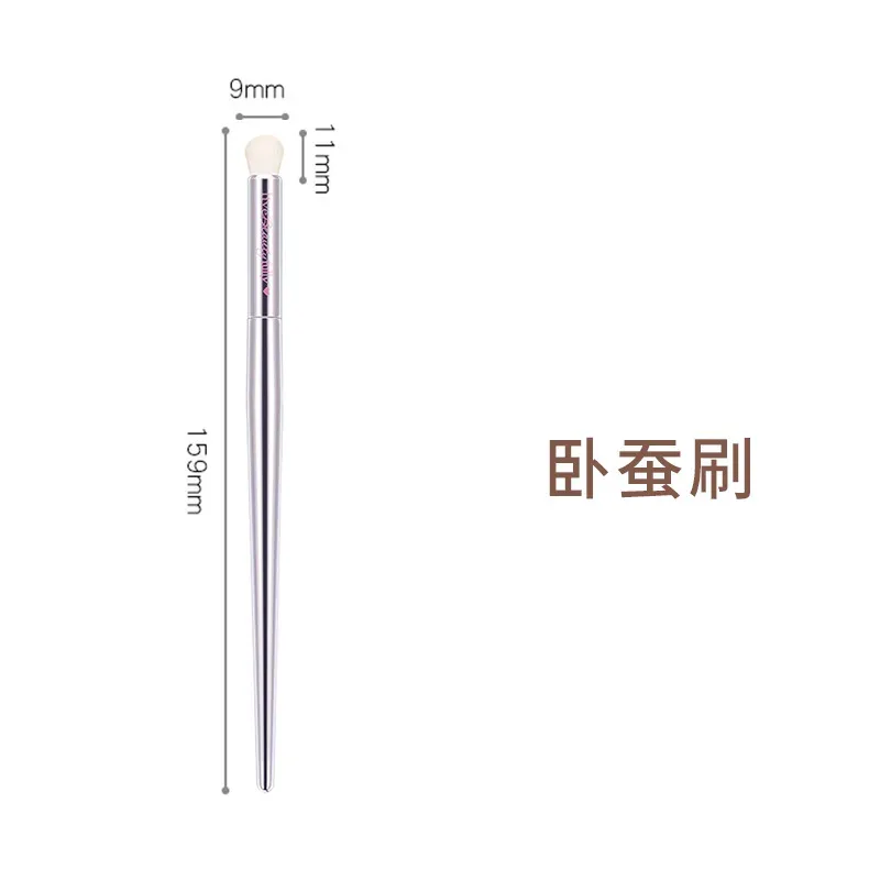 Silver High quality full functional Makeup brushes Foundation Powder Blusher Highlight Eyeshadow Flat eyebrow Make up brushes