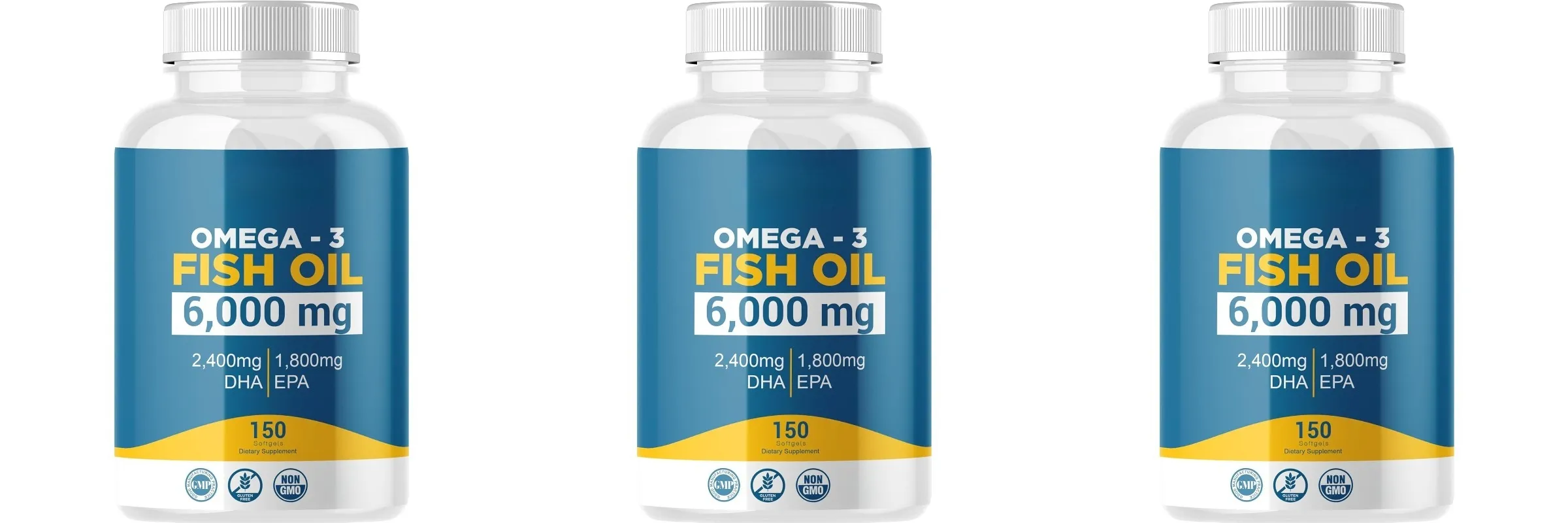 Omega 3 Balık Yağı Softgelleri Yüksek Etkili EPA DHA Yetişkinler için Günlük Takviye Eklem Bağışıklık Sağlığını Destekler 150 Softgel GDO'suz