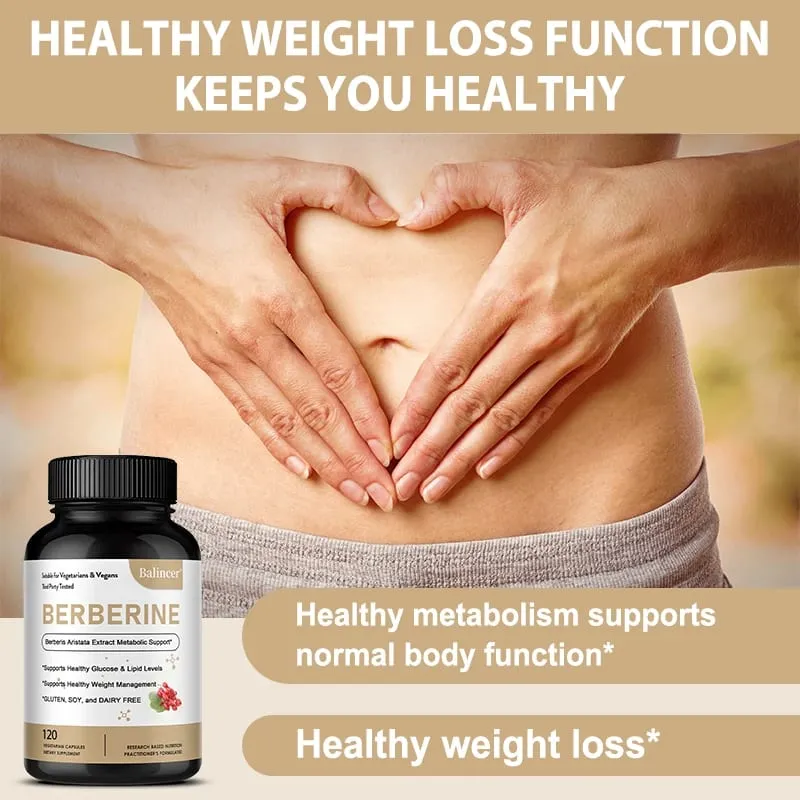 Berberine Capsules 500 Mg - Promotes Cardiovascular and Cholesterol Health Support Healthy Weight Management and Immune System
