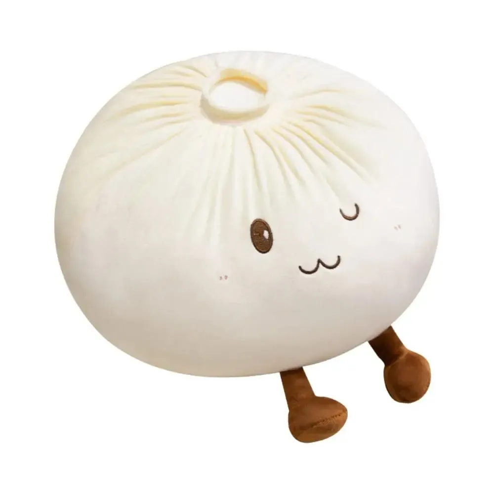 Super Soft Plush Material Steamed Bun Plush Pillow Fluffy Comfortable PP Cotton Filled Food Shaped Hug Pillow Stress Relief