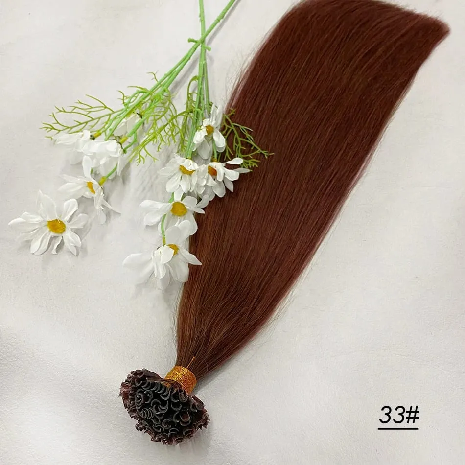 Full Shine U Tip Hair Extensions Nature Black Hair Blone 613 Color 50g Keratin Glue Beads Prebonded Remy Human Hair Extensions