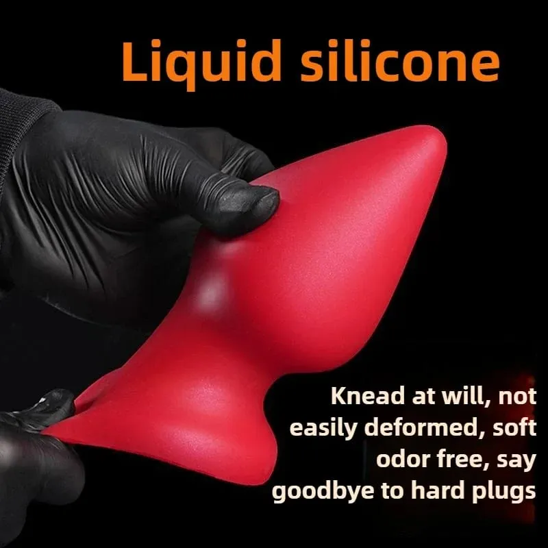 Huge Anal Plug Liquid Silicone Soft Conical Butt Plug Big Anal Dildos for Women Men G-spot /prostate Massage 18+ Sex Toys — image 4