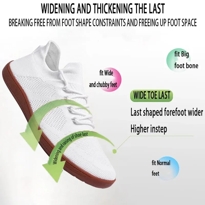 Wide Toe Barefoot Shoes Mens Womens Minimalist Walking Sneakers Shoes | Zero Drop Sole | Breathable Mesh