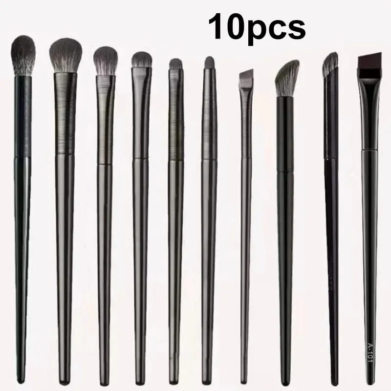 6pcs Black Eye Makeup Brushes Set Professional Contouring Eyeshadow Eyeliner Brush Portable Blending Facial Beauty Cosmetic Tool