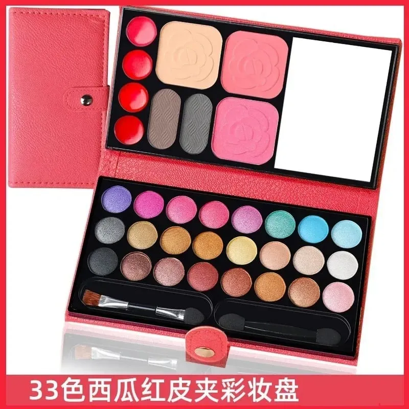 33 Colors Makeup Set Eye Shadow Powder Blush Lipstick Lasting Cosmetics Makeup with Mirror For Beginner Travel Portable Palette