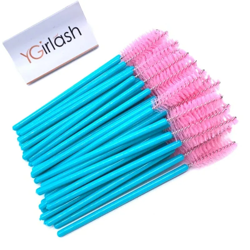 YGirlash 50 個ラッシュ白鳥クリスタルまつげアプリケーター使い捨てダイヤモンドハンドルナイロンマスカラワンドブラシ化粧品ツール