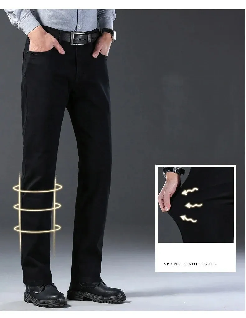 Men Classic Advanced Fashion Brand Jeans Jean Homme Man Soft Stretch Black Biker Masculino Denim Trousers Mens Pants Overalls