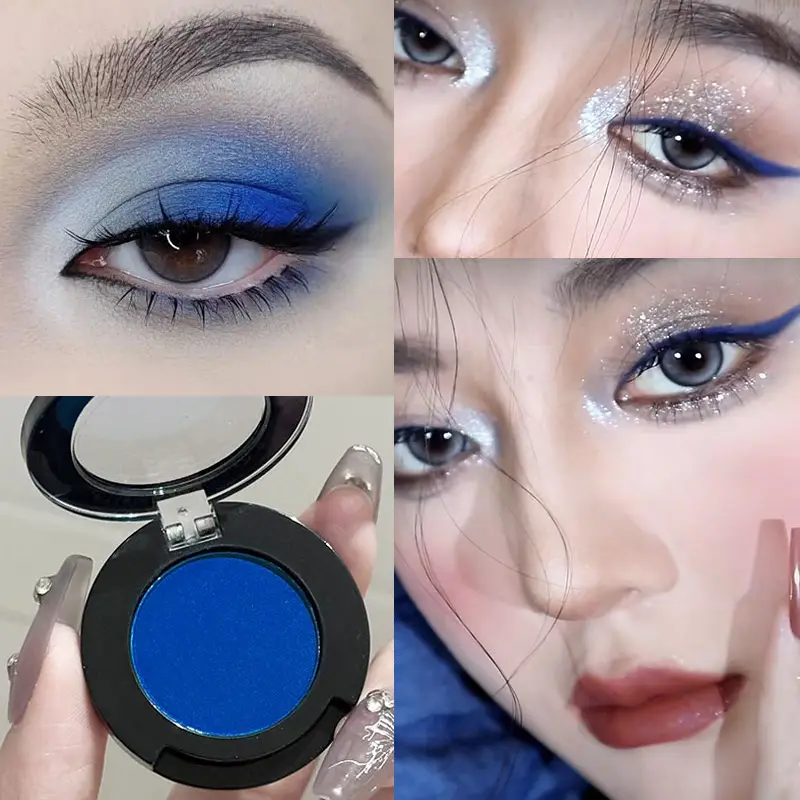 Gothic Matte Red Eye Shadow White Lying Silkworm Eyeshadow Eyeliner Palette Eye Makeup Matte Blue Punk Smoky Eyeshadow Cosmetics