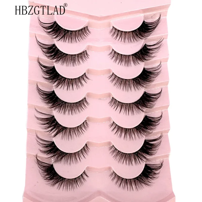 7/8PairsCat Eye Eyelashes manga Lashes 3D Clear Band Lashes naturalHalf Lashes End Eye Elongated Mink Eyelashes Fluffy Eyelashes — image 19