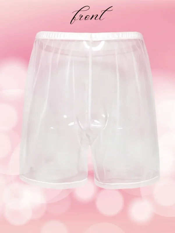 1Pc Sexy Sheer Mesh Mannen Ondergoed Modieuze Zachte Transparante Thuis Loose Fit Boksbroek Slaap Shorts Nachtkleding Pyjamabroek — image 4