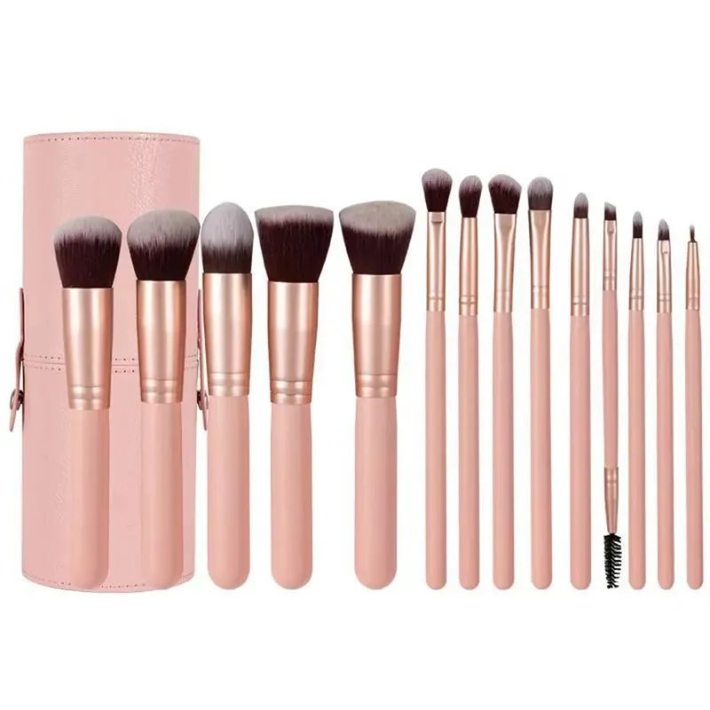 14 PCS Makeup Brush Set With Illuminated Mirror Portable Short Handle LED Light USB Rechargeable Makeup Brushes Kit — image 10