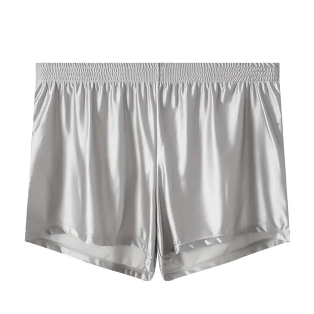 1 pz Uomini di Seta del Ghiaccio Liscia Solido Boxer Mutandine L-3XL di Grandi Dimensioni Allentato Degli Indumenti Da Notte Della Biancheria Intima Tronchi Senza Soluzione di Continuità Comodi Indumenti Da Notte