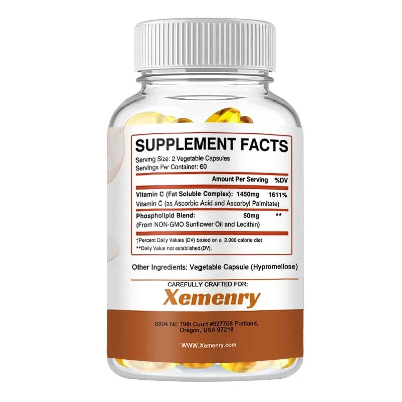 Capsule liposomiali di vitamina C - Potente antiossidante che promuove la produzione di collagene La luminosità della pelle supporta la salute immunitaria del cuore — image 3