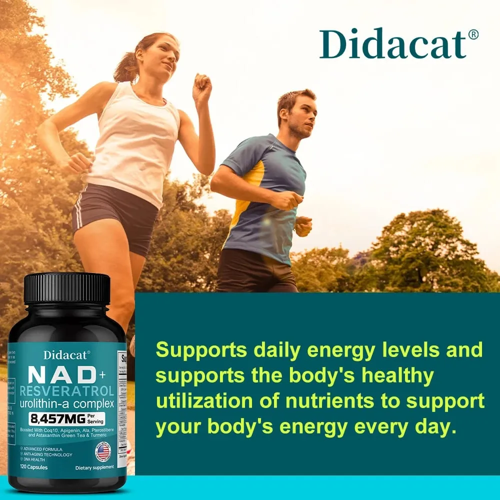 NAD + Resveratrol - Anti-aging Helps Boost Energy Promotes Cell and Skin Health Neuroprotection and Sleep Improvement — image 5