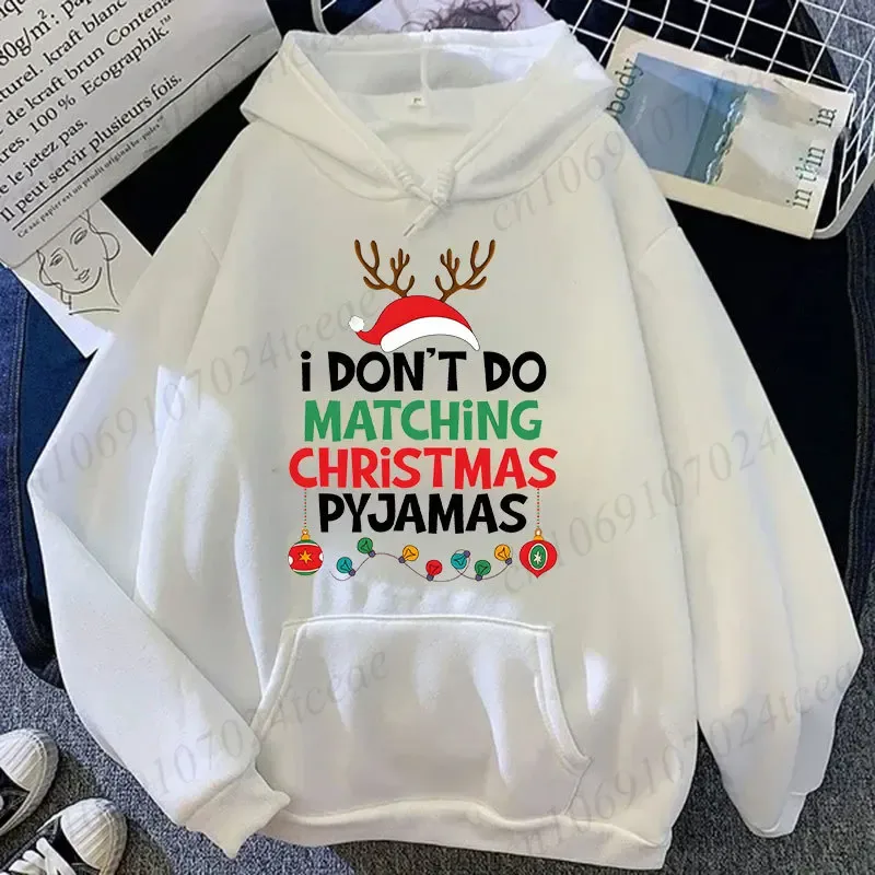 Casal natal combinando hoodies conjunto eu não faço combinando roupas de natal impressão camisolas natal festa de família combinando topos — image 10