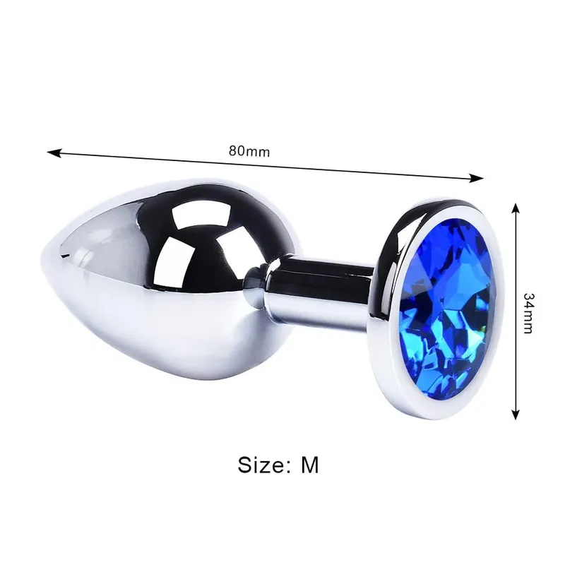 Stainless Steel Anal Plug Butt Plug With Jewelry Colorful Crystal Anus Plug Adults Sex Toys for Men Women Gay Adult Game Sex Toy