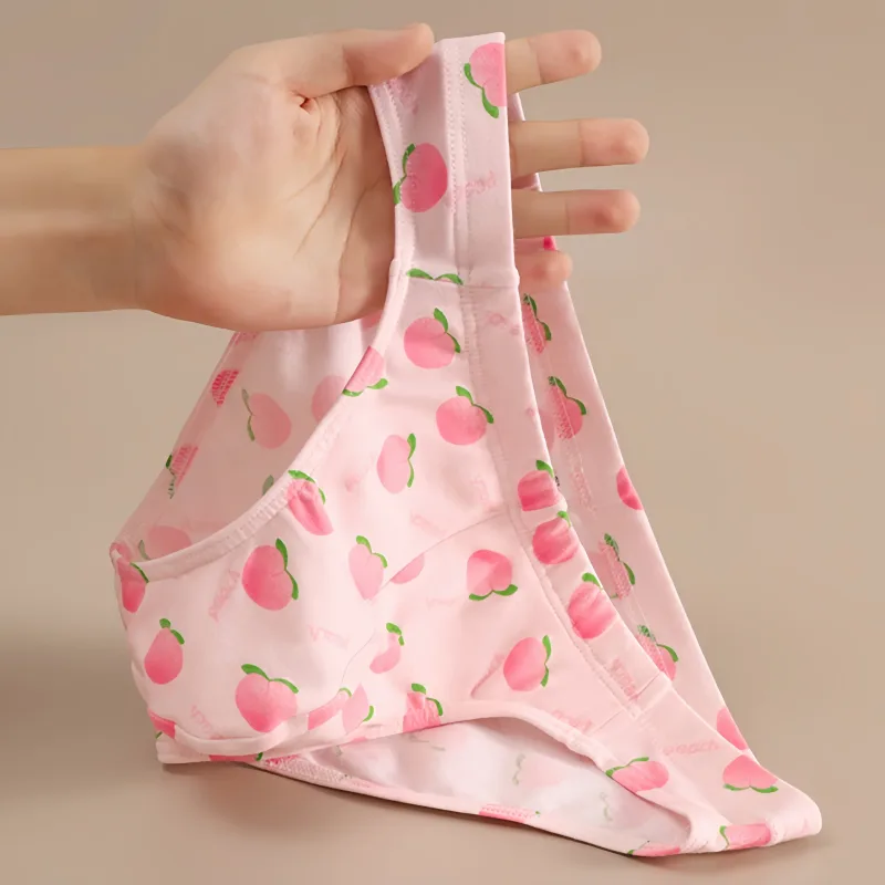 Ba gói quần đùi cotton in hình trái cây dễ thương và cá tính dành cho nam, quần đùi thoải mái thân thiện với da, đồ lót mặc ở nhà cạp thấp thoáng khí dành cho nam trẻ